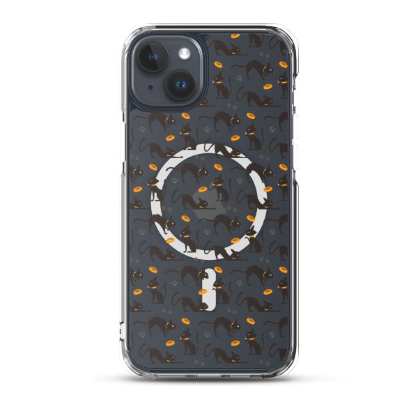 Halloween Seamless Cat iPhone MagSafe Clear Case