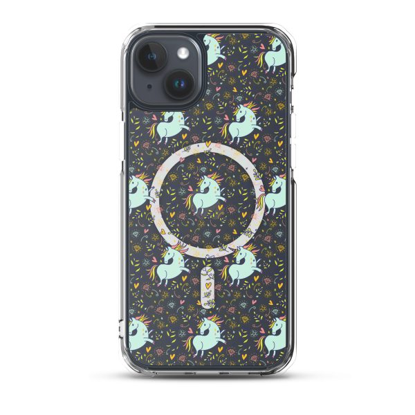 Hand-Drawn Unicorn iPhone MagSafe Clear Case