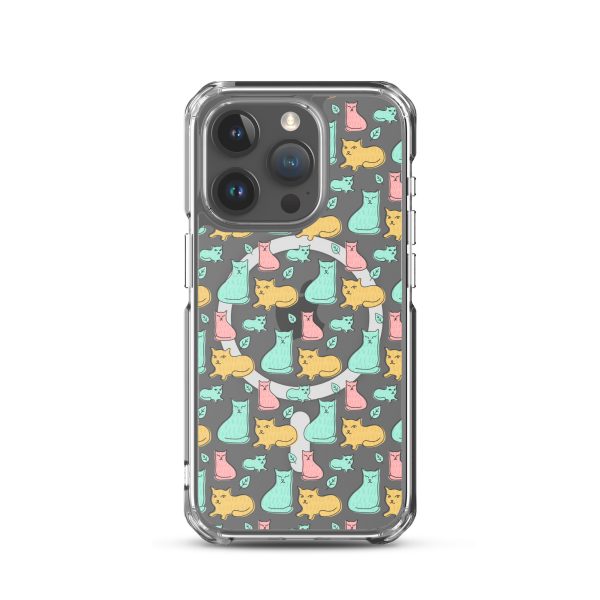 Cat Cute Colorful iPhone MagSafe Clear Case