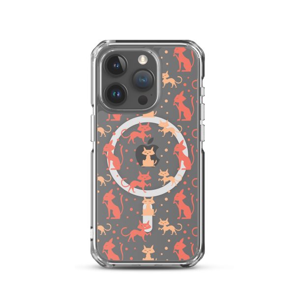 Cat Silhouettes iPhone MagSafe Clear Case