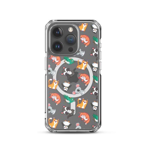 Cute Cartoon Animals iPhone MagSafe Clear Case