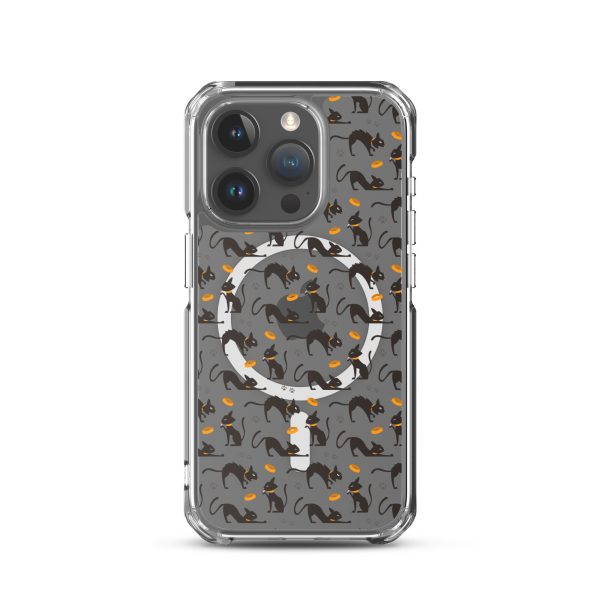 Halloween Seamless Cat iPhone MagSafe Clear Case