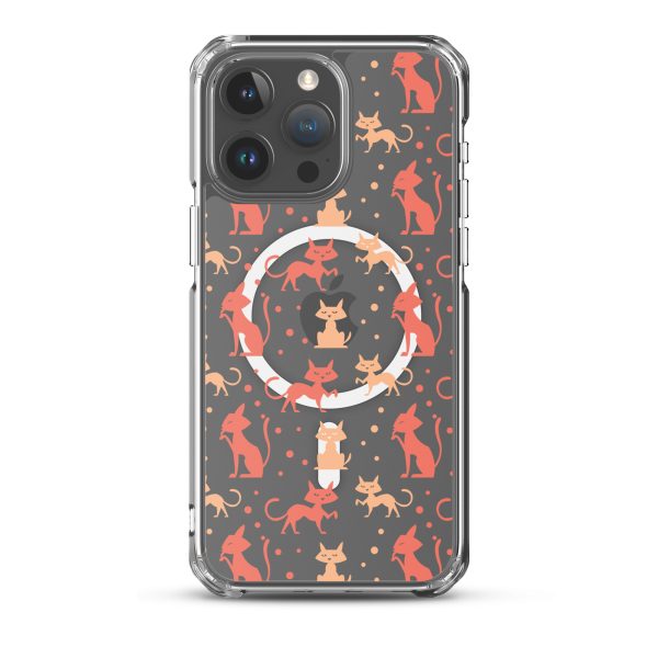 Cat Silhouettes iPhone MagSafe Clear Case