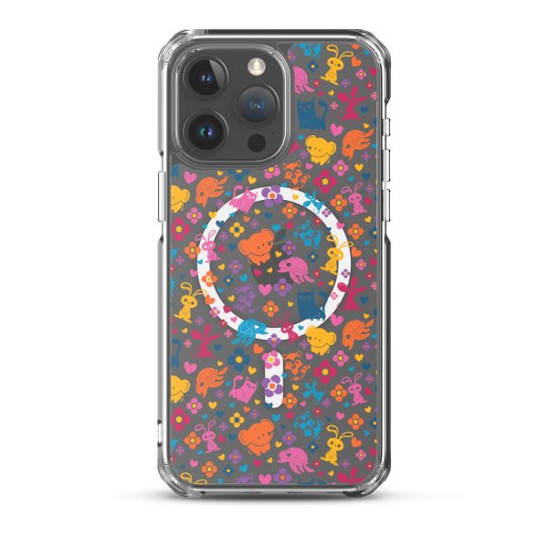 Colorful Animals and Heart iPhone MagSafe Clear Case