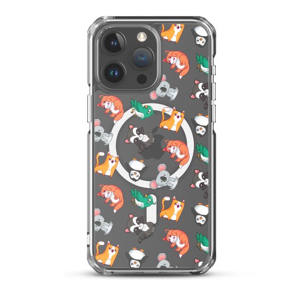 Cute Cartoon Animals iPhone MagSafe Clear Case
