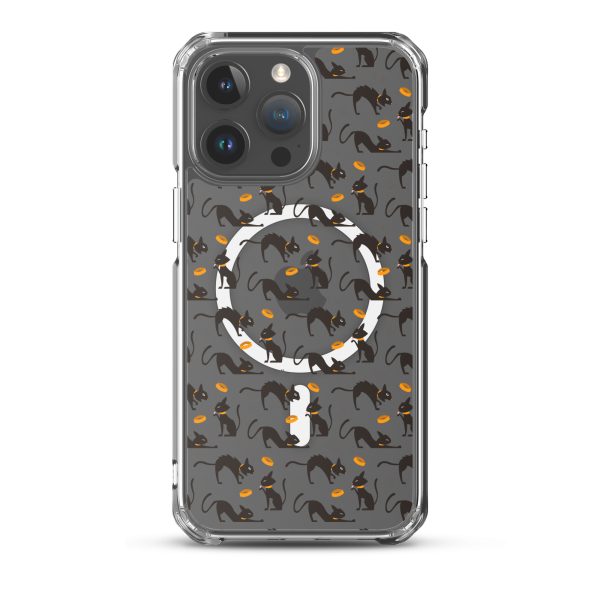 Halloween Seamless Cat iPhone MagSafe Clear Case