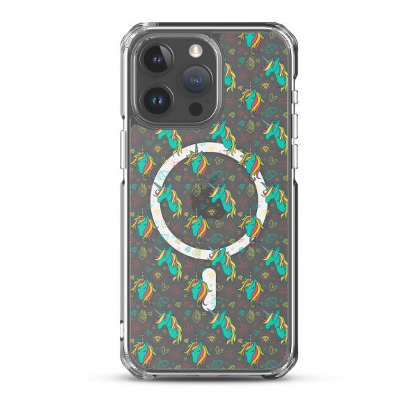 Colorful Unicorn Drawings iPhone MagSafe Clear Case