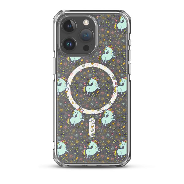 Hand-Drawn Unicorn iPhone MagSafe Clear Case