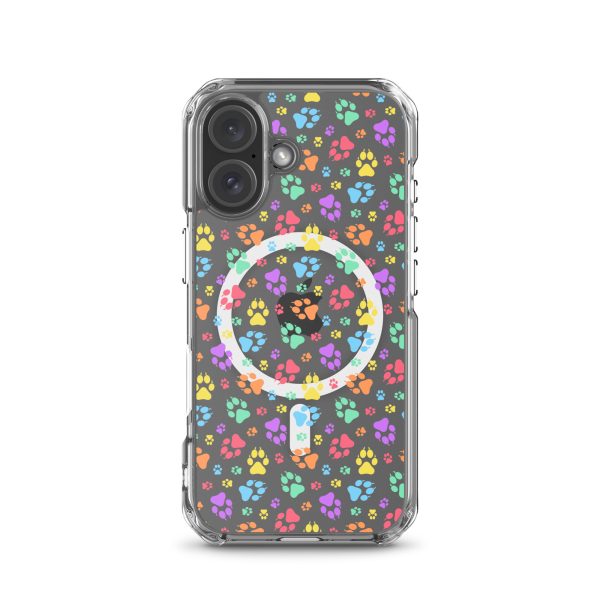 magsafe-clear-case-for-iphone-iphone-16-front-6a1d74edc3833.jpg Puppy Paw Prints iPhone MagSafe Clear Case