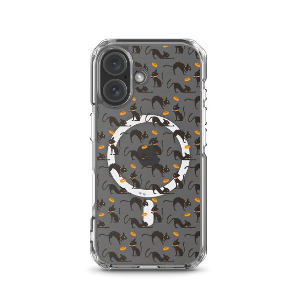 Halloween Seamless Cat iPhone MagSafe Clear Case