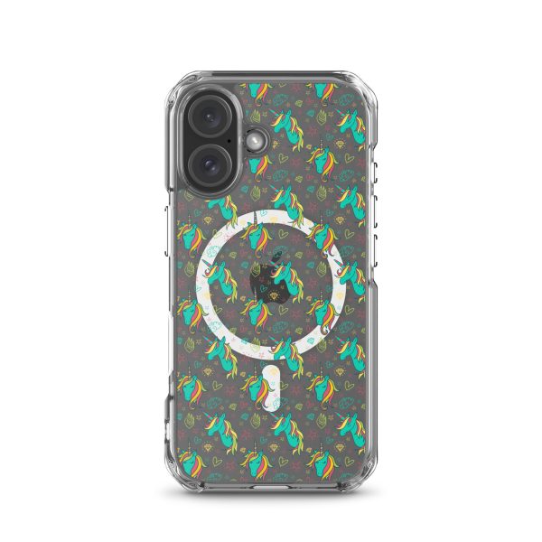 Colorful Unicorn Drawings iPhone MagSafe Clear Case