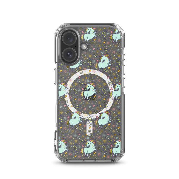 Hand-Drawn Unicorn iPhone MagSafe Clear Case