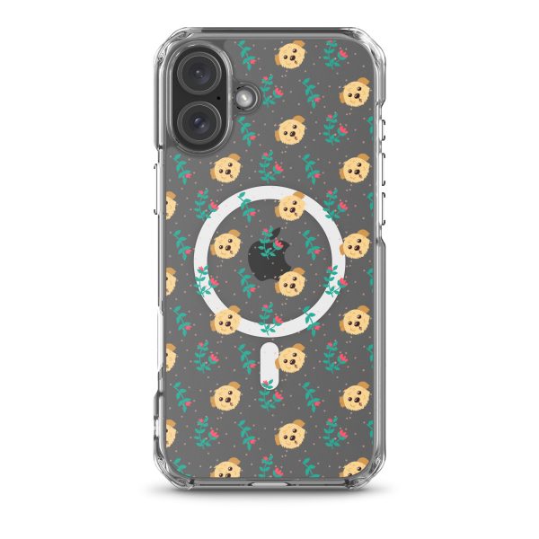 magsafe-clear-case-for-iphone-iphone-16-plus-front-6a1d76123c9e0.jpg Dogs and Flowers iPhone MagSafe Clear Case