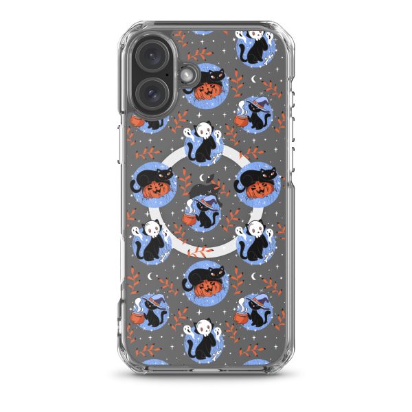magsafe-clear-case-for-iphone-iphone-16-plus-front-6a1d78e15f846.jpg Halloween Cats iPhone MagSafe Clear Case