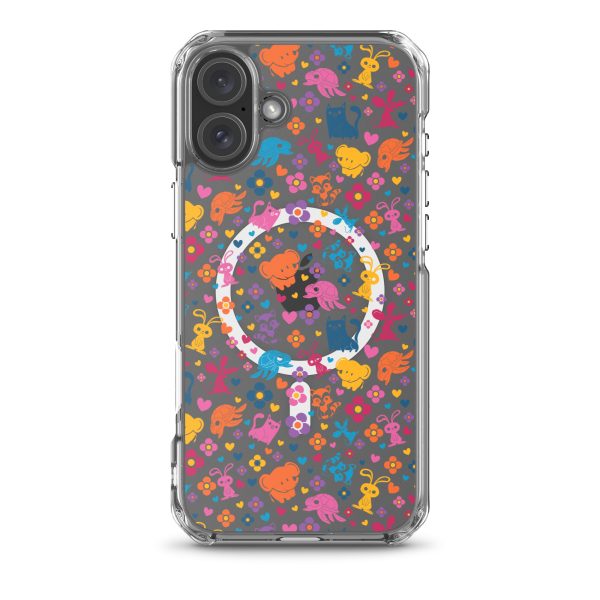 Colorful Animals and Heart iPhone MagSafe Clear Case