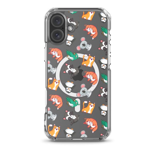 Cute Cartoon Animals iPhone MagSafe Clear Case