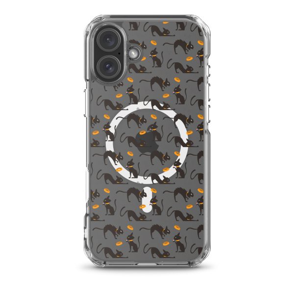 Halloween Seamless Cat iPhone MagSafe Clear Case
