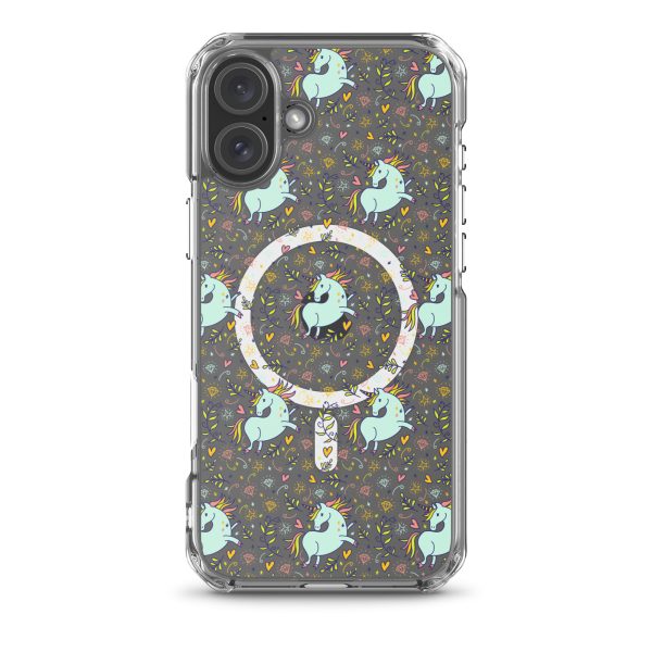 Hand-Drawn Unicorn iPhone MagSafe Clear Case