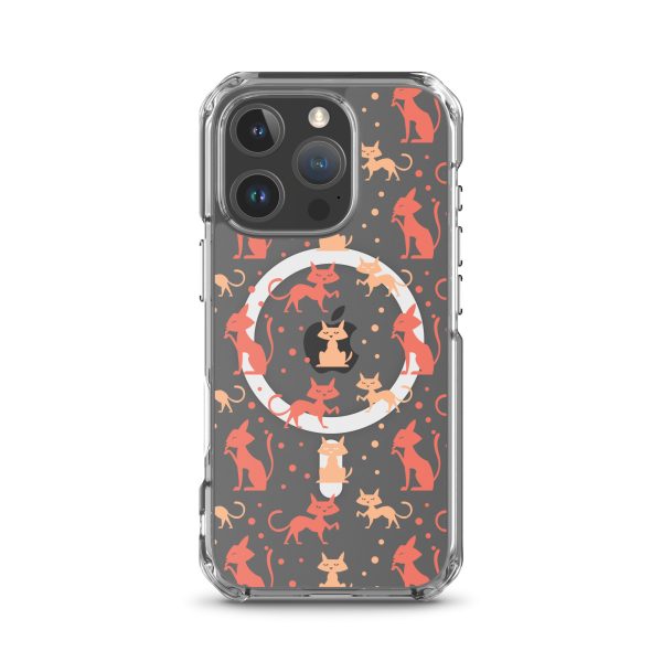 Cat Silhouettes iPhone MagSafe Clear Case