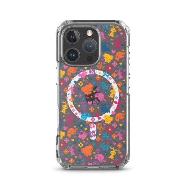 Colorful Animals and Heart iPhone MagSafe Clear Case