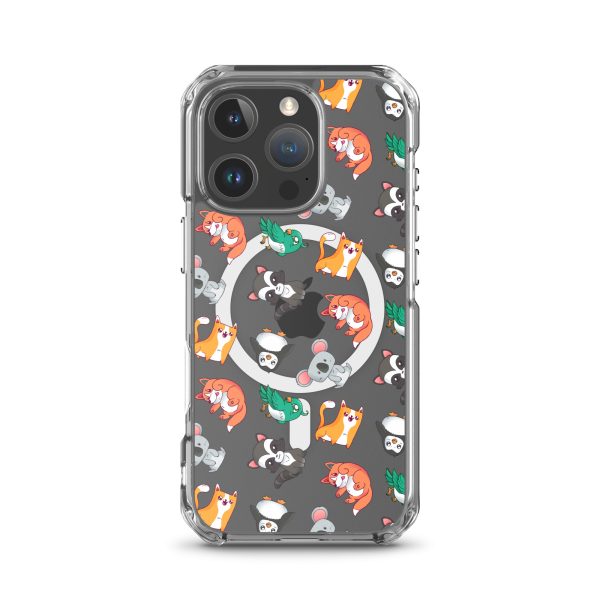 Cute Cartoon Animals iPhone MagSafe Clear Case