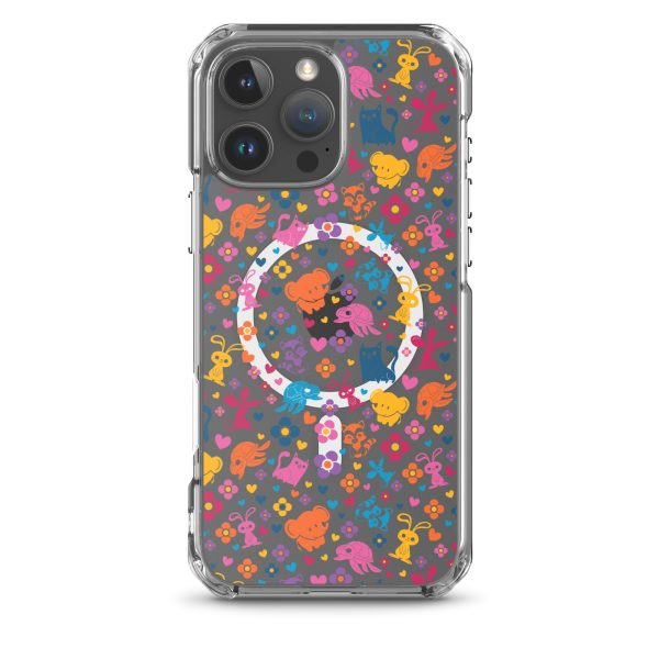 Colorful Animals and Heart iPhone MagSafe Clear Case