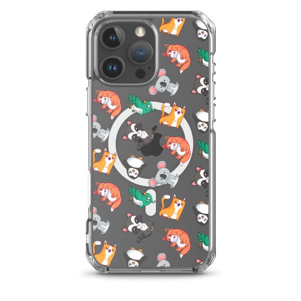 Cute Cartoon Animals iPhone MagSafe Clear Case