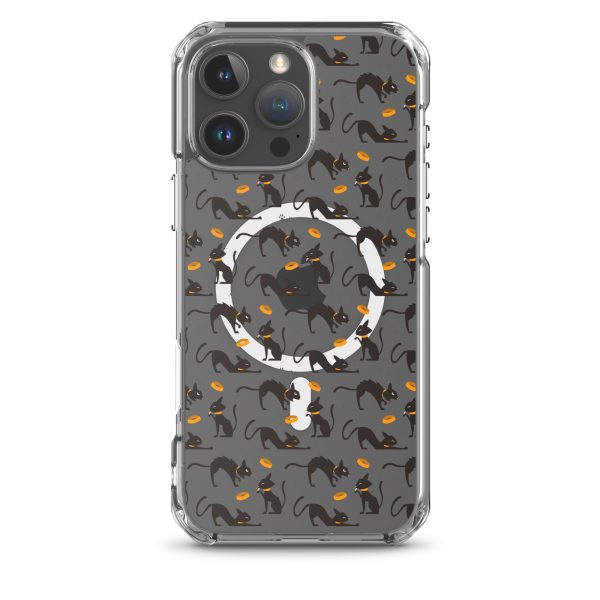 Halloween Seamless Cat iPhone MagSafe Clear Case