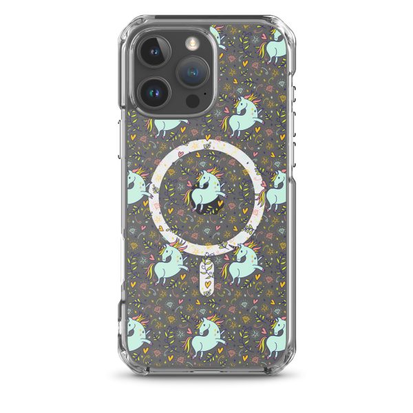 Hand-Drawn Unicorn iPhone MagSafe Clear Case