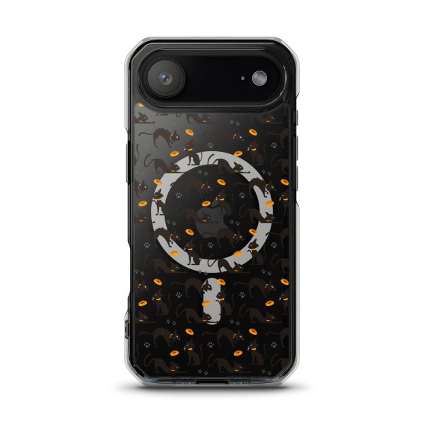 Halloween Seamless Cat iPhone MagSafe Clear Case