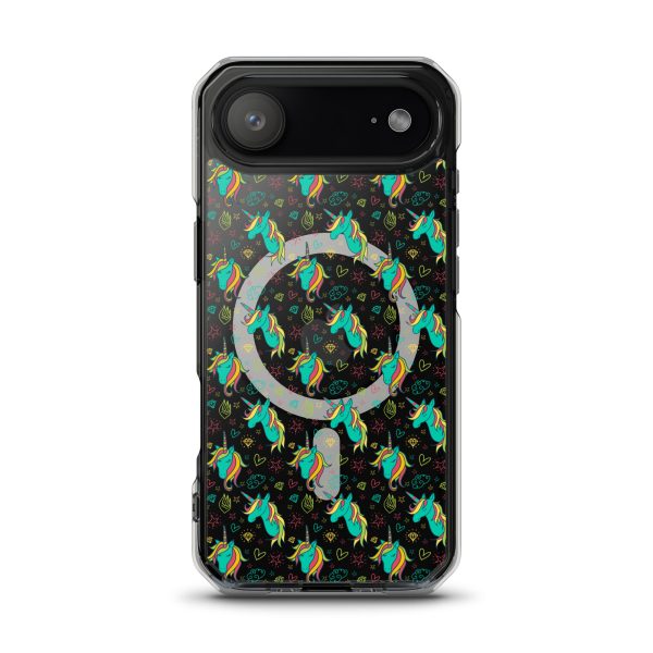 Colorful Unicorn Drawings iPhone MagSafe Clear Case