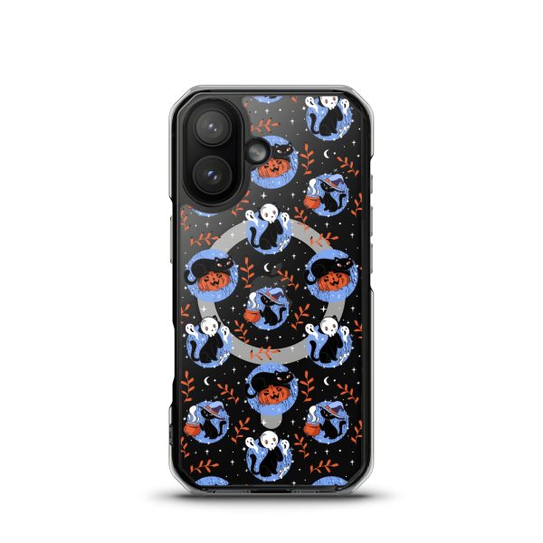 magsafe-clear-case-for-iphone-iphone-17-front-6a1d78e15fdbe.jpg Halloween Cats iPhone MagSafe Clear Case