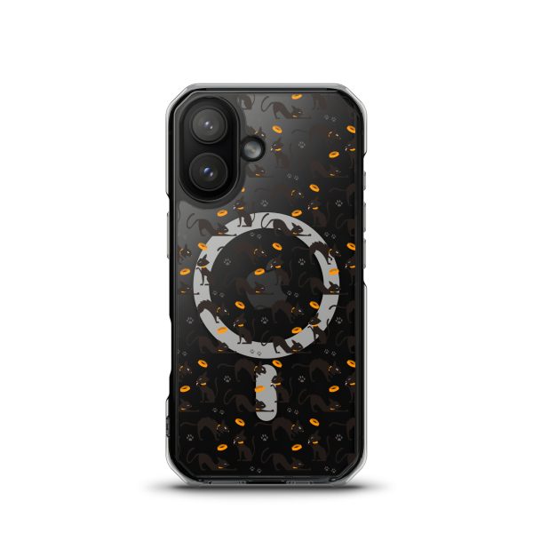 Halloween Seamless Cat iPhone MagSafe Clear Case