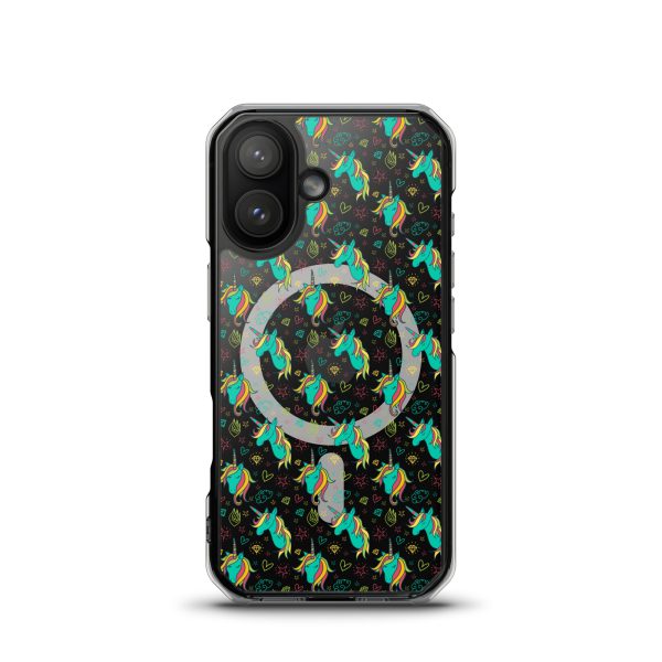 Colorful Unicorn Drawings iPhone MagSafe Clear Case
