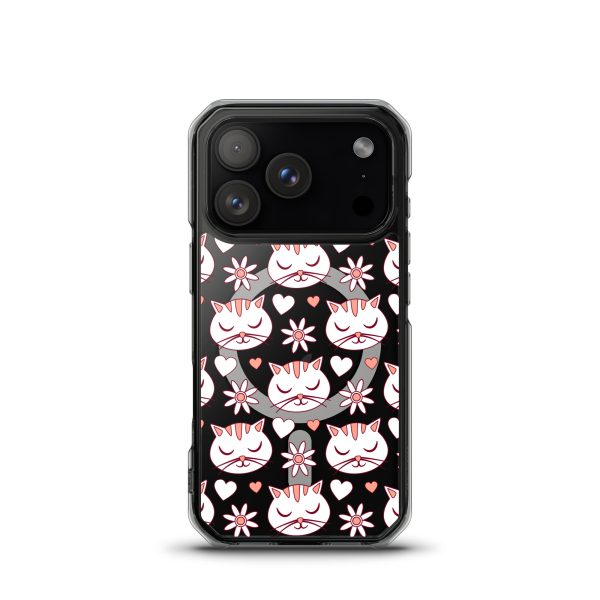 magsafe-clear-case-for-iphone-iphone-17-pro-front-6a1d77427f3b4.jpg Cat Flowers and Hearts iPhone MagSafe Clear Case