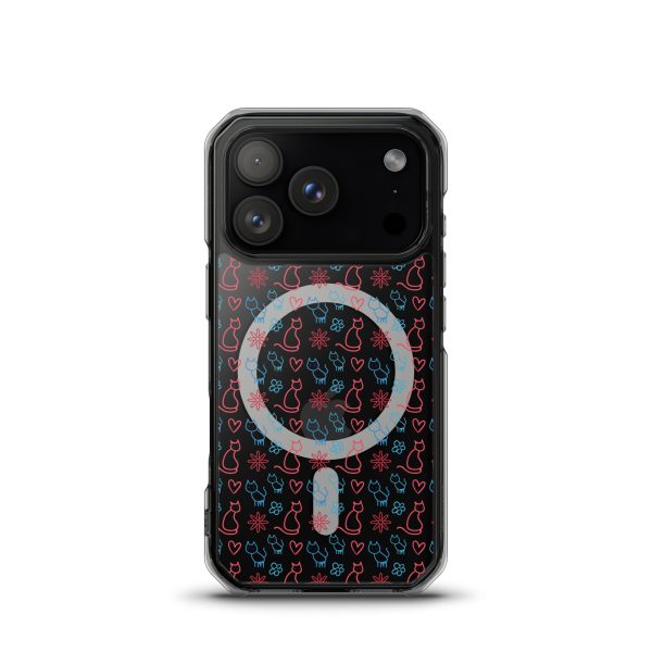 Cats and Flowers Doodle iPhone MagSafe Clear Case