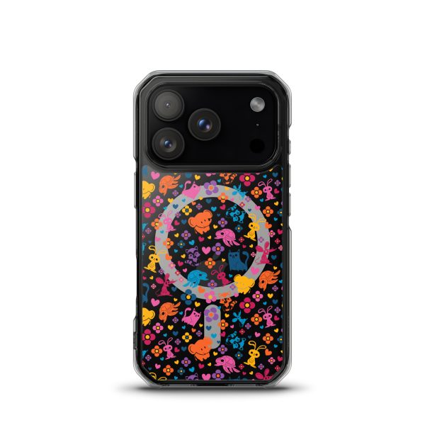 Colorful Animals and Heart iPhone MagSafe Clear Case