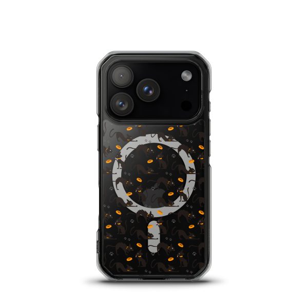 Halloween Seamless Cat iPhone MagSafe Clear Case
