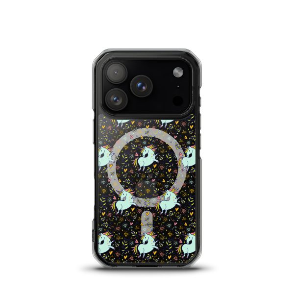 Hand-Drawn Unicorn iPhone MagSafe Clear Case