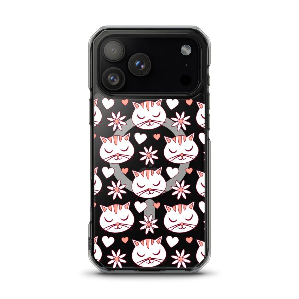 magsafe-clear-case-for-iphone-iphone-17-pro-max-front-6a1d77427f368.jpg Cat Flowers and Hearts iPhone MagSafe Clear Case