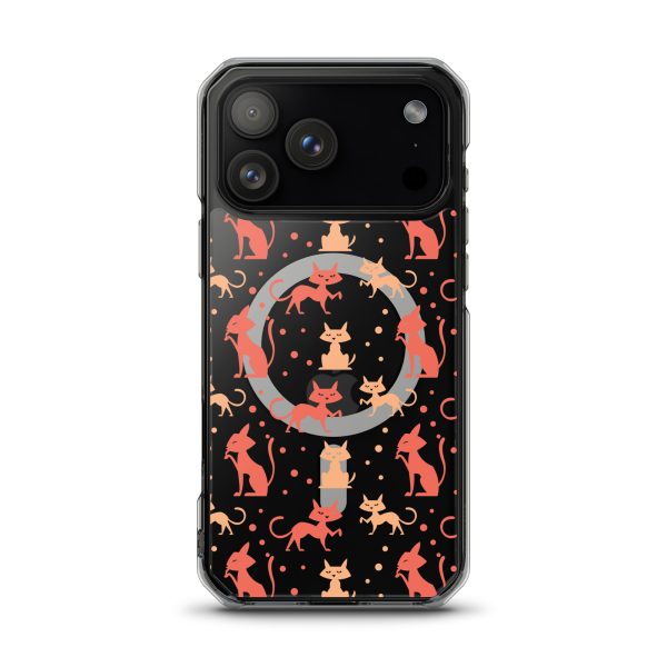 Cat Silhouettes iPhone MagSafe Clear Case