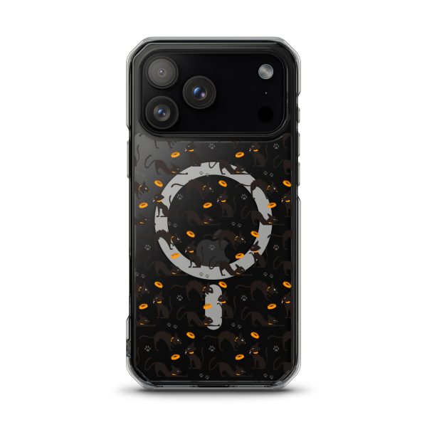 Halloween Seamless Cat iPhone MagSafe Clear Case