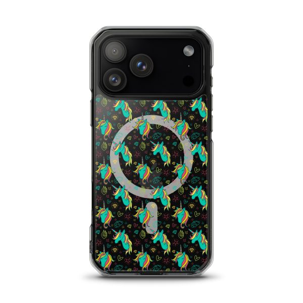 Colorful Unicorn Drawings iPhone MagSafe Clear Case