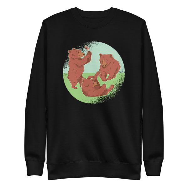 unisex-premium-sweatshirt-black-front-6a1cf7a9c1827.jpg Playing Bear Cubs Sweatshirt