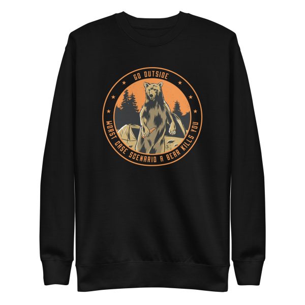 unisex-premium-sweatshirt-black-front-6a1cf8b0ada3e.jpg Go Outside Sweatshirt