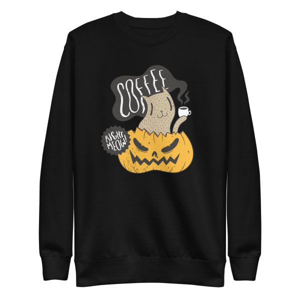 unisex-premium-sweatshirt-black-front-6a1d3cd8398f9.jpg Coffee Right Meow Sweatshirt