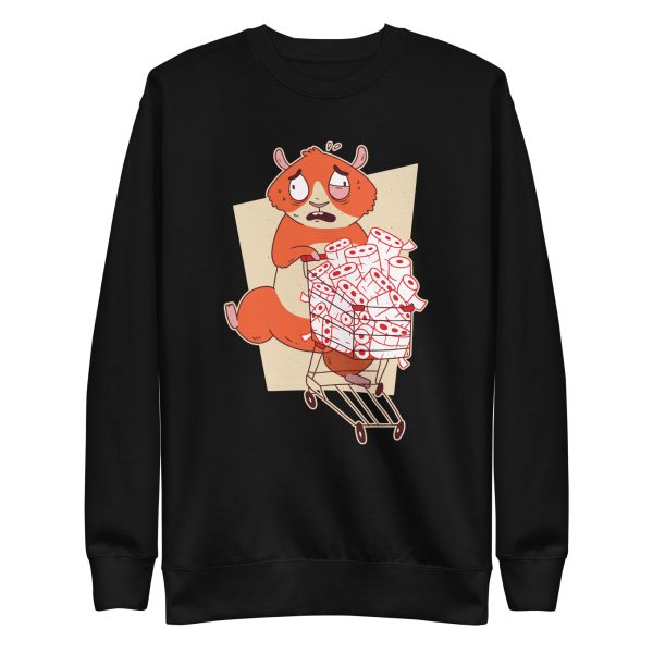 unisex-premium-sweatshirt-black-front-6a1d42485fbfd.jpg Hamster Panic Buying Sweatshirt
