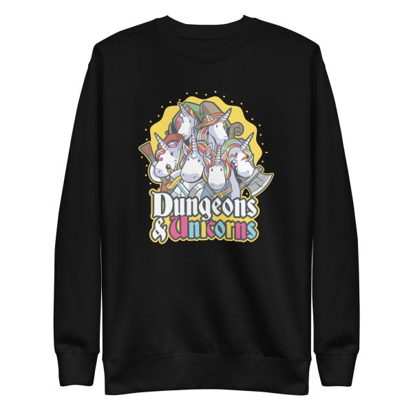unisex-premium-sweatshirt-black-front-6a1fdf76c8e4e.jpg Dungeons and Unicorns Sweatshirt