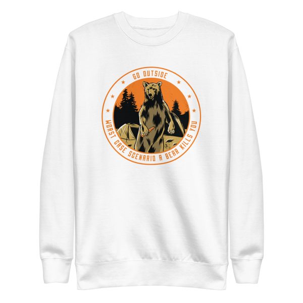 unisex-premium-sweatshirt-white-front-6a1cf8b0af5ee.jpg Go Outside Sweatshirt
