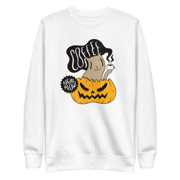 unisex-premium-sweatshirt-white-front-6a1d3cd837bad.jpg Coffee Right Meow Sweatshirt